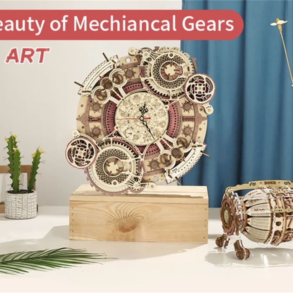 Robotime ROKR Zodiac Wall Clock 3D Wooden Puzzle Model Building Kit